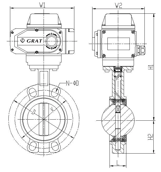 Control modulado de la electricidad por válvula de mariposa de tipo UPVC 1