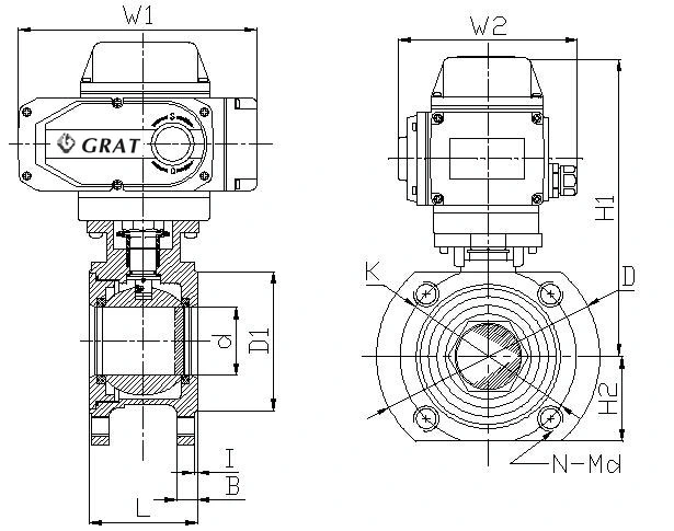 Flange Connection Wcb Electric Regulating Ball Valve