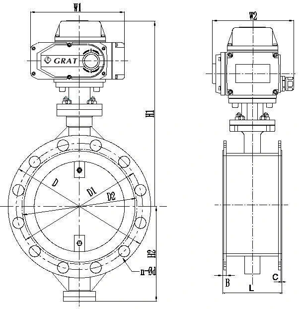Válvula de mariposa de ventilación eléctrica de acero inoxidable para ingeniería ambiental 1