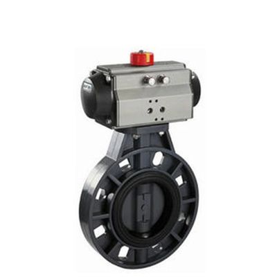 Válvula de control de flujo de agua de UPVC Válvula de mariposa neumática DN100