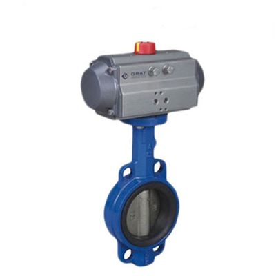 DN300 Pn16 Válvula neumática de mariposa de acero inoxidable de hierro dúctil