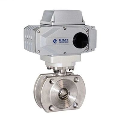 Válvula de control proporcional eléctrica AC220V de acero inoxidable PTFE Conexión de brida de sellado