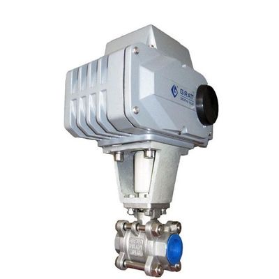 DC24V 3PC de acero inoxidable de tipo de hilos eléctricos de válvula de control de bolas del actuador