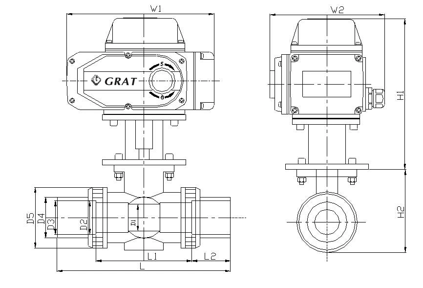 AC220V Actuador de válvula de bolas de PVC motorizado de temperatura normal Pn16 IP67 1