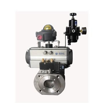 Dn15 - Dn600 válvula neumática de control de bolas de acero inoxidable