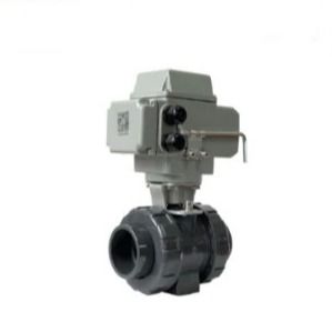 Dn32 UPVC válvula de bolas eléctrica IP67 AC220V DC24V Actuador eléctrico válvula de bolas de PVC