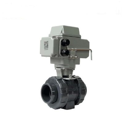 Conexión de hilos de válvula de bola eléctrica UPVC de plástico para ácido de agua y líquido corrosivo
